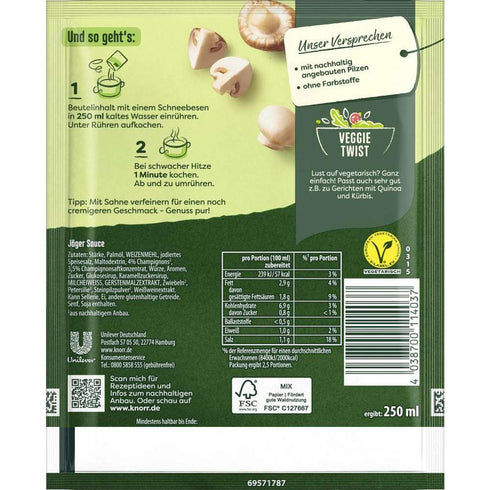 Knorr Feinschmecker Jaeger (hunter sauce) Sauce (3 Pc.)