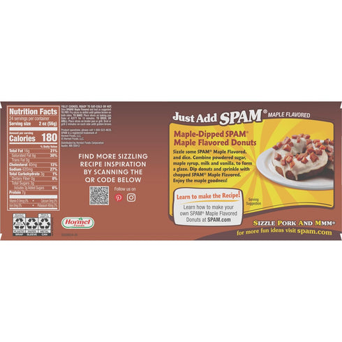 12 oz (4-Pack) SPAM Maple Flavored Canned Ham, Can
