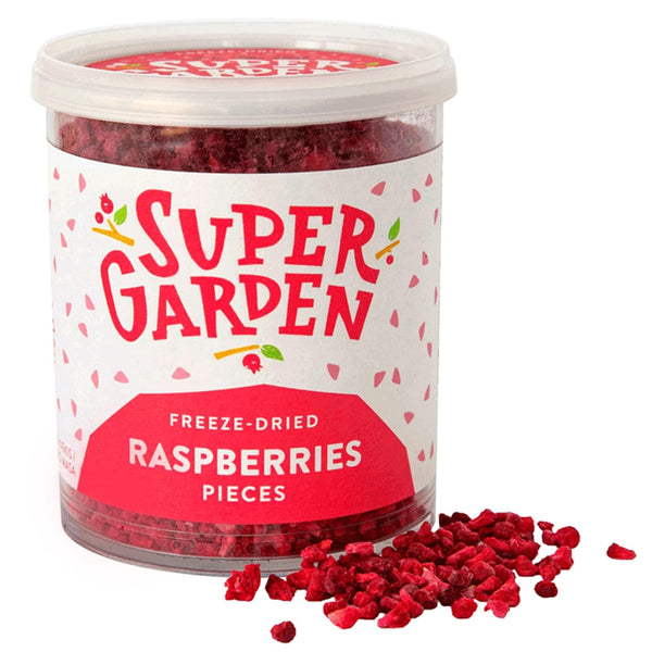 Super Garden Freeze Dried Raspberries, Crunchy Raspberry Pieces for Snacking or Baking, 1.31oz