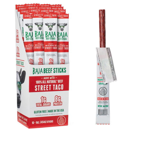 Baja Beef Sticks - Jerky Meat Sticks, Healthy Meat Snacks for Adults,
