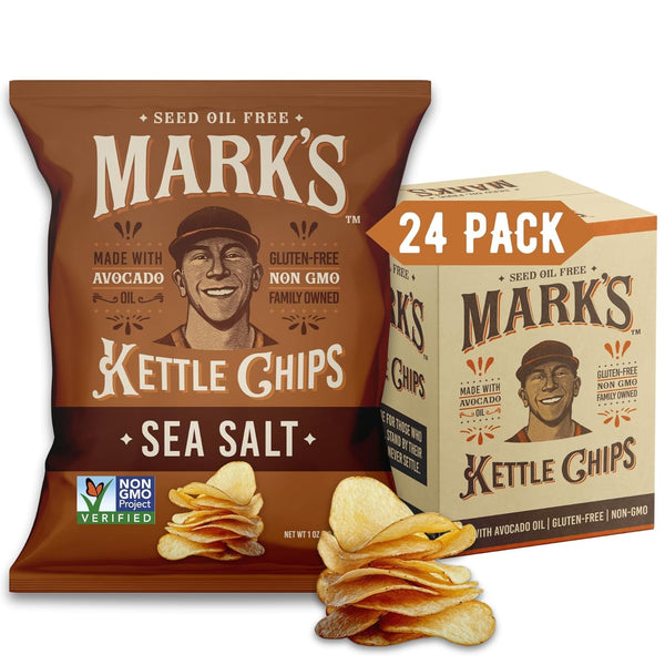 MARKS Kettle Cooked Avocado Oil Potato Chips, Sea Salt Gluten Free and