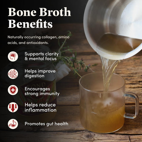 Slow-Simmered 14 oz (4-Pack) FOND Regenerative Grass Fed Beef Bone Broth Infused with Organic Ginger & Cayenne Beef