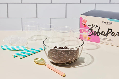 Set, 16 4 Thoughtfully, Mini Boba Pearl Party Makes Tasting Portions of Bubble Tea, Includes Flavors, Cups, Lids