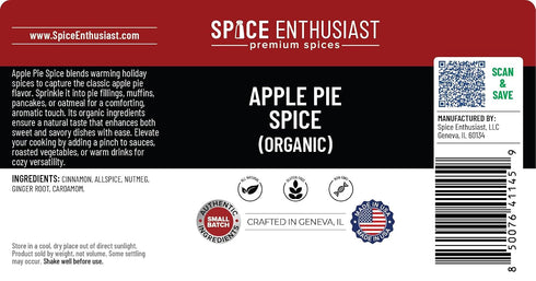 3.2 oz Spice Enthusiast Organic Apple Pie Spice