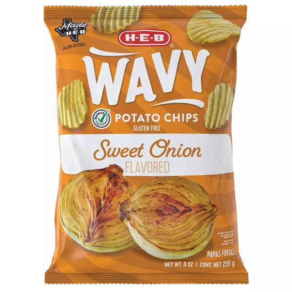 Generic HEB Wavy Potato Chips - Sweet Onion 9 oz 2 Bags