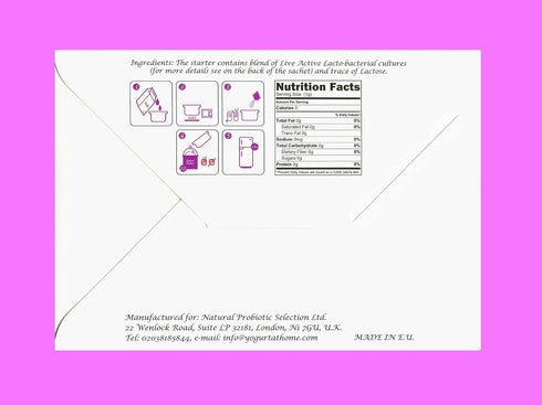 Pack 5 (5) Yogurt Starter Cultures - of Freeze-dried Culture Sachets for Pure Acidophilus Yogurt