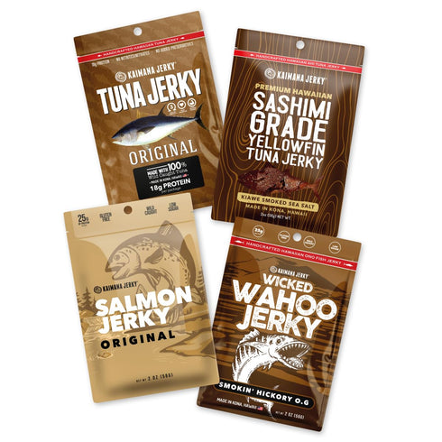 Kaimana Jerky Variety Pack - Ahi Tuna, Salmon & Wahoo Ono Fish