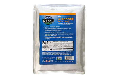 Wild Planet 100% Wild Albacore Tuna - No Liquids Added 43oz Pouch,