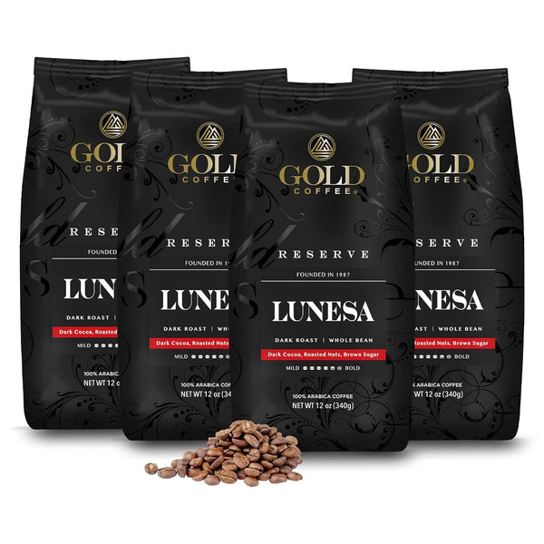 Gold Coffee Co. Lunesa Premium Blend - Dark Roast, Whole Bean 100%
