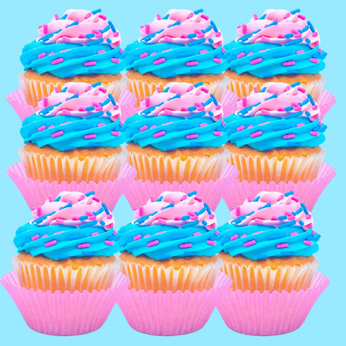 Pink and Blue Gender Reveal Cake Pop Cookie Cupcake Decorations, Semi-Sweet Edible Confetti Sprinkles Toppers 6oz