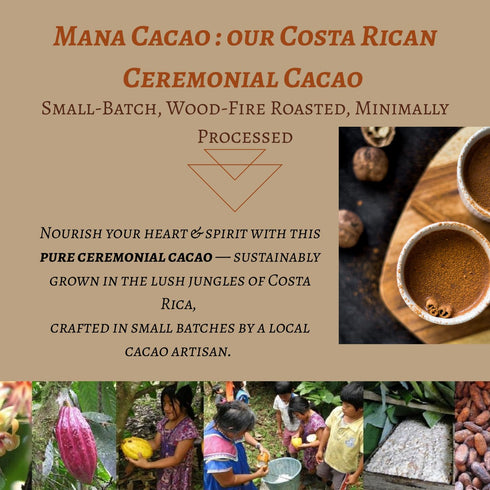 Mana Cacao 100% Pure Ceremonial Cacao | Costa Rican, Small-Batch, Minimally Processed, Rich in Theobromine