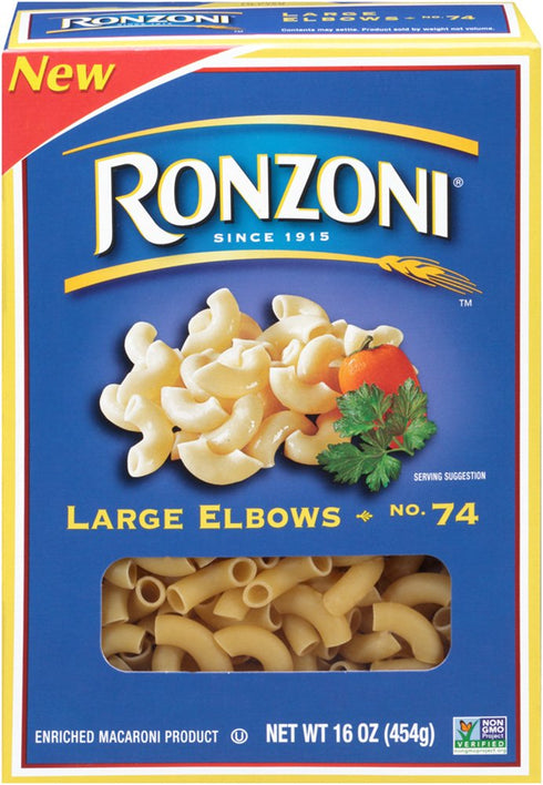 Ronzoni Large Elbows, 16 oz (Pack of 12)