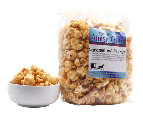 Amish Good Premium Caramel Popcorn with Peanuts, Real Butter & Coconut Oil, 12 oz Bag