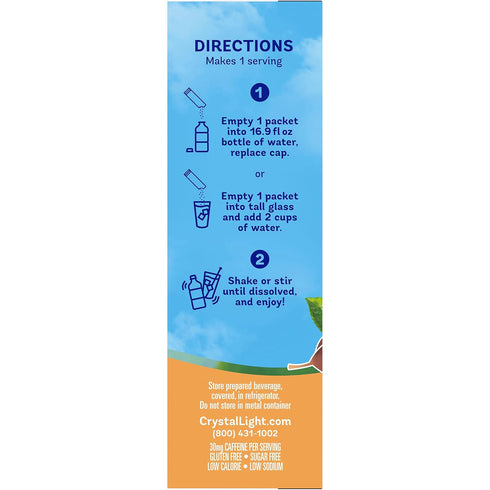 10 (Pack 8) Crystal Light On-the-Go, Peach Iced Tea Drink Mix, CT