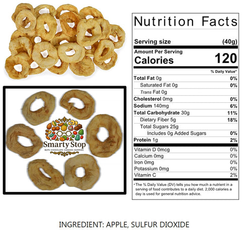 Smarty Stop 5 (Pack 1)) Dried Fruits Great Healthy Snack (Dried Apple Rings, Pound