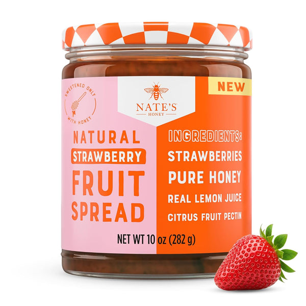 Nate's Honey Fruit Spread, All-Natural Strawberry - Made with Real Strawberries &
