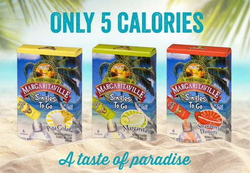 6 (Pack 2) Margaritaville Pia Colada Singles To Go Drink Mix, CT