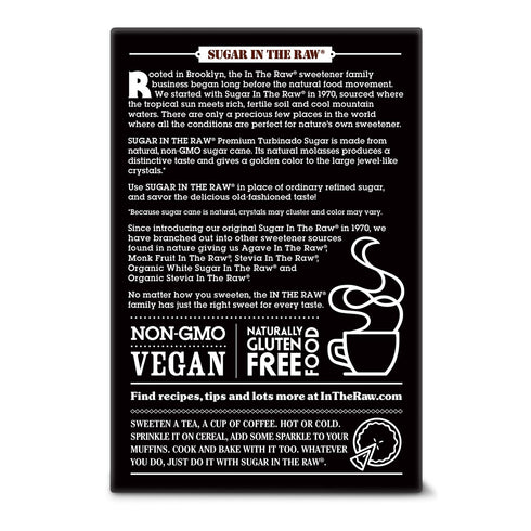 Sugar In The Raw Granulated Turbinado Cane Sugar, No Added Flavors or erythritol, Pure Natural Sweetener, Hot & Cold Drinks, Coffee, Baking, Vegan, Gluten-Free, Non-GMO, Bulk Sugar, 2lb Bag (1-Pack)