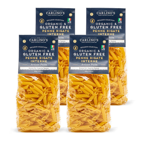 Carlino's Market Carlino's Gluten-Free Penne Rigate Interne| Organic Corn and Rice Flour | Bronze