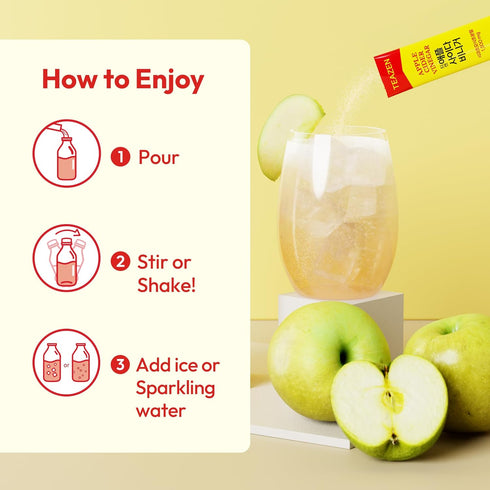Packets 1500mg 10 Counts TEAZEN Apple Cider Vinegar Drink Powder On-the-Go Wellness with ACV, Sugar-Free, Postbiotics