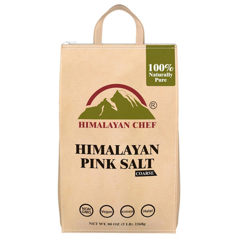 Himalayan Chef Pink Salt Coarse for Grinder Refills, 5 lbs, 100% Natural, Enriched with 84 Essential Minerals