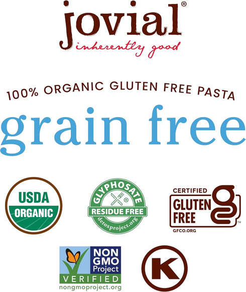 8 Oz, 1 Pack Jovial Grain-Free Cassava Fusilli - Fusilli Organic, Gluten Free Pasta, Fusilli Pasta, Cassava Pasta