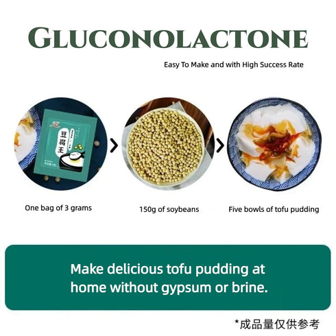 CYHJTCHS 3g/Bag *10 Tofu Pudding Making & Tofu Coagulant, Glucono Delta Lactone (Tofu King), Bags, Water-Soluble