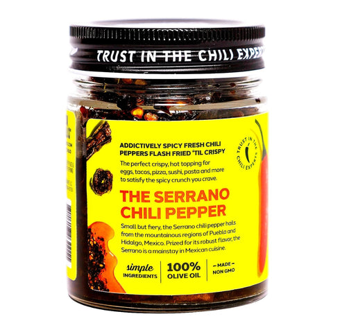 5 oz, 3 Pack 100% Don Chilio Medium Heat Serrano Mexican Chile Crisp, Crunchy Sliced Serrano Fried Chili Peppers in Hot
