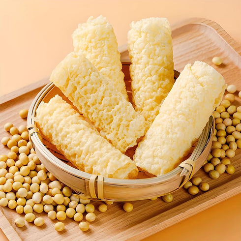 HXUQCZIG 4.23oz Pack, Pack 2, Fried Tofu Skin Roll - Crispy Bean Curd Sheets, Vegetarian Snack, per of for Hot Pot