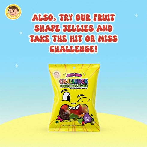 Pocas 6-Pack 8 9.87 Oz Josh Bosh Juicy Chew Assorted Fruit Jellies Various Fruity Flavors, Individual Cups per Bag
