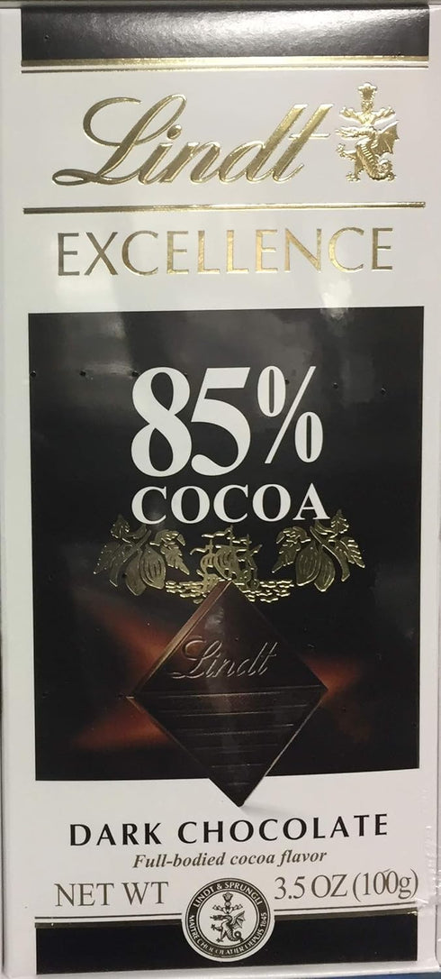 85% 4-3.5oz Lindt Excellence Cocoa Dark Chocolate bars