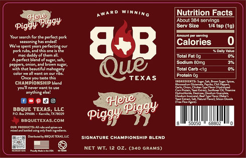 12 oz. Here Piggy Piggy - Pork Rub