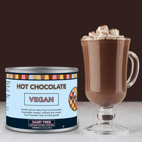 12 Double Donut Coffee Dairy Free Hot Chocolate Mix, Non Dairy Instant Vegan Hot Chocolate Mix, Ounce