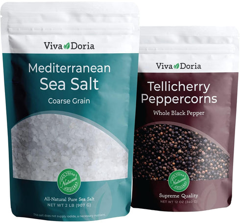 Viva Doria Tellicherry Black Peppercorn, Whole Black Pepper, Black Peppercorns, 12 Oz
