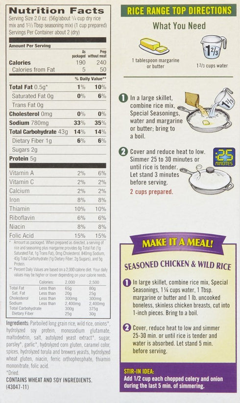 ,4.3 ,3 Rice-A-Roni Long Grain Wild Herb Rice pk