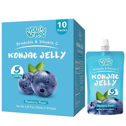 20 Pack, VOLO VERO Drinkable Konjac Jelly, Low Calories, Vegan, Gluten Free, Keto, Vitamin C Fruit Snacks Holiday Gifts