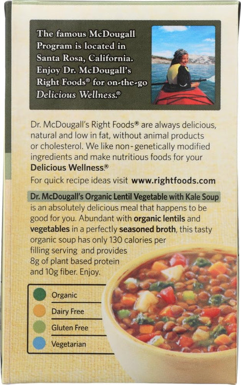 18-Ounce (Pack 6) Dr. McDougall's Right Foods Organic Vegetable Soup, Lentil