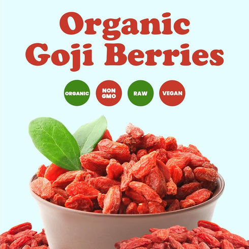 8 Food to Live Organic Goji Berries, Ounces Sun Dried, Large and Juicy, Non-GMO, Raw, Vegan, Sirtfood, Bulk