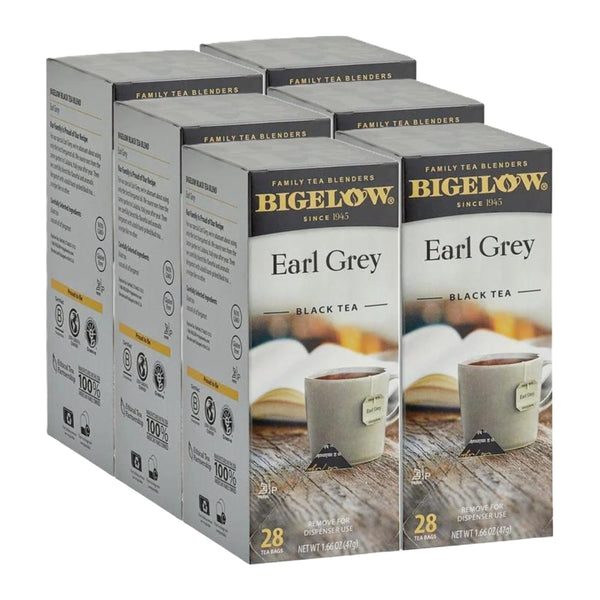 Bigelow Earl Grey Tea Bags 28-Count Boxes (Pack of 6) Black Tea