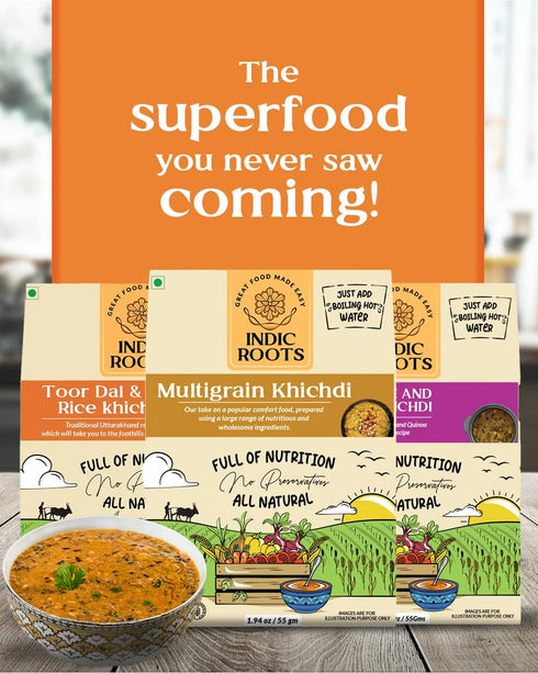 Organic Roots 55 (Pack 1) Black Rice & Quinoa Khichdi, Superfood, Instant Food, Healthy Food, Ready To Eat Full Meal