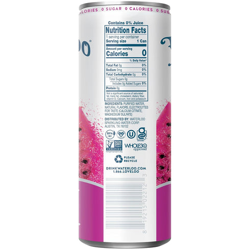 12 Oz (Pack 12) Waterloo Still Water, Dragon Fruit Punch Naturally Flavored Purified Water | Fl Cans of Zero Calories