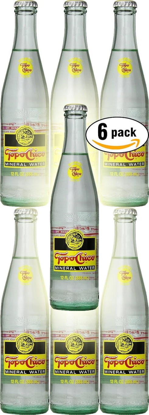 Topo Chico Mineral Water, 12oz Glass Bottle (Pack of 6, Total of