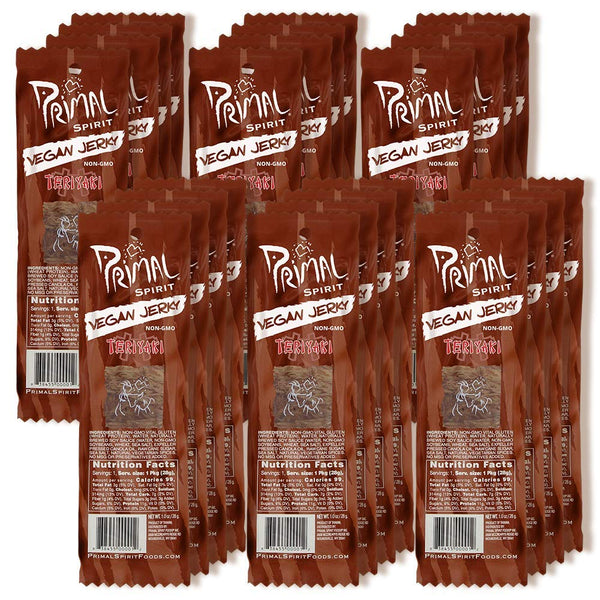 Primal Spirit Vegan Jerky Classic Flavor Teriyaki, 10 g. Plant Based Protein,
