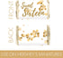 White and Gold Sweet 16 Birthday Party Mini Chocolate Candy Bar Wrappers - 42 Stickers for Sixteen 16th Party Favor