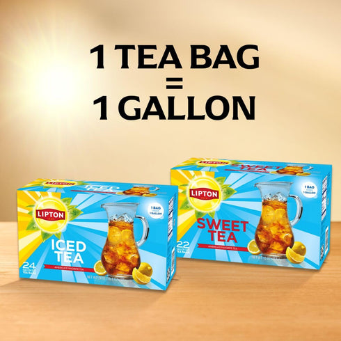 24 (Pack 2) Lipton Unsweetened Iced Tea Bags, Gallon-Sized Zero Calories, Total Tea Bags