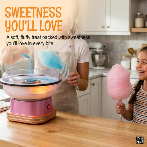2 LB Oh! Nuts Fresh Cotton Candy Sugar Floss - Orange Flavor- Bulk Bag | Party Flavors for Kids, Adult Birthday Treats
