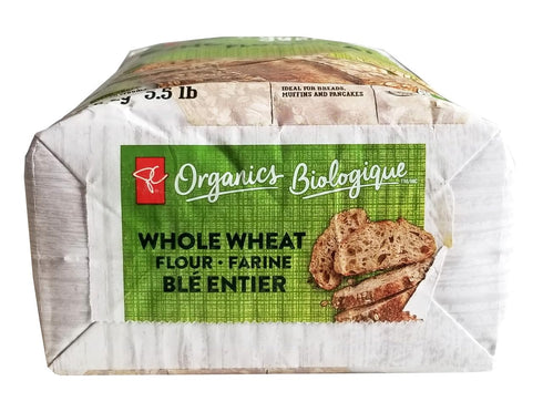 Loblaws Inc. 2.5kg/5.5 lbs. President's Choice Organics Whole Wheat Flour Bag (Imported from Canada)
