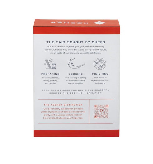 26 Packaging) Diamond Crystal Kosher Salt Flakes - Full Flavor, No Additives - Staple for Professional Chefs and Home