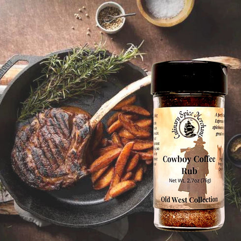 Cowboy Coffee Rub from Culinary Spice Merchants, Robust Seasoning with Cayenne Pepper for Steaks, Chicken, Ribs