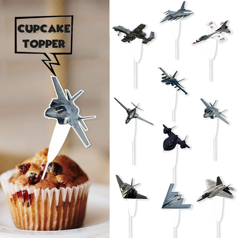 LETLIMIT 30pcs Airplane Dessert Cupcake Topper Baby Shower Children Boy Girl Happy Birthday Party Decorations Aviation